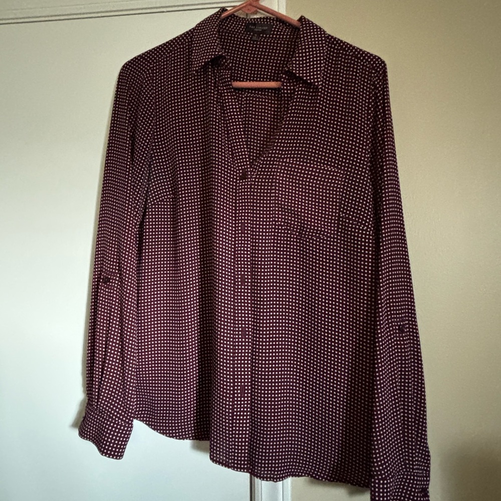 Women’s  Burgundy Polka Dot Shirt